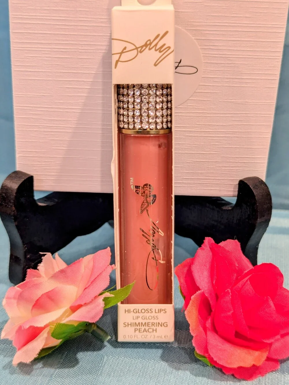 🆕 DOLLY PARTON'S Hi- Gloss Lips Rhinestone Studded Lip Gloss Trio